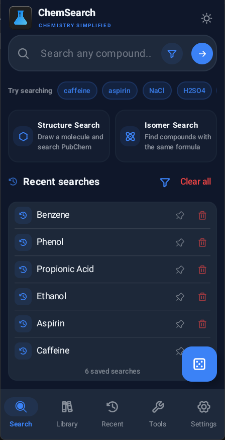 Screenshot 1 of ChemSearch — opens full size
