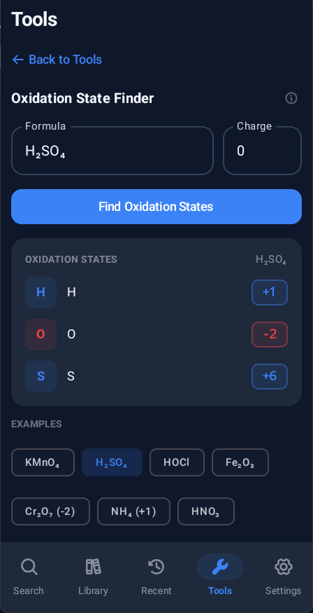 Oxidation State Finder tool