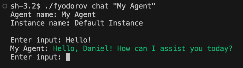 Chatting with an agent