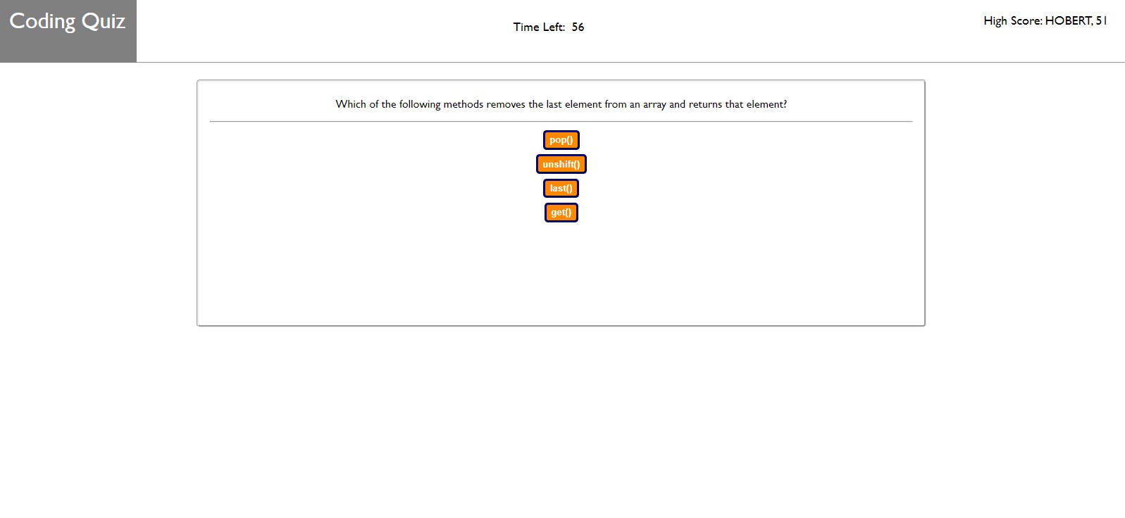 Code Quiz Screenshot