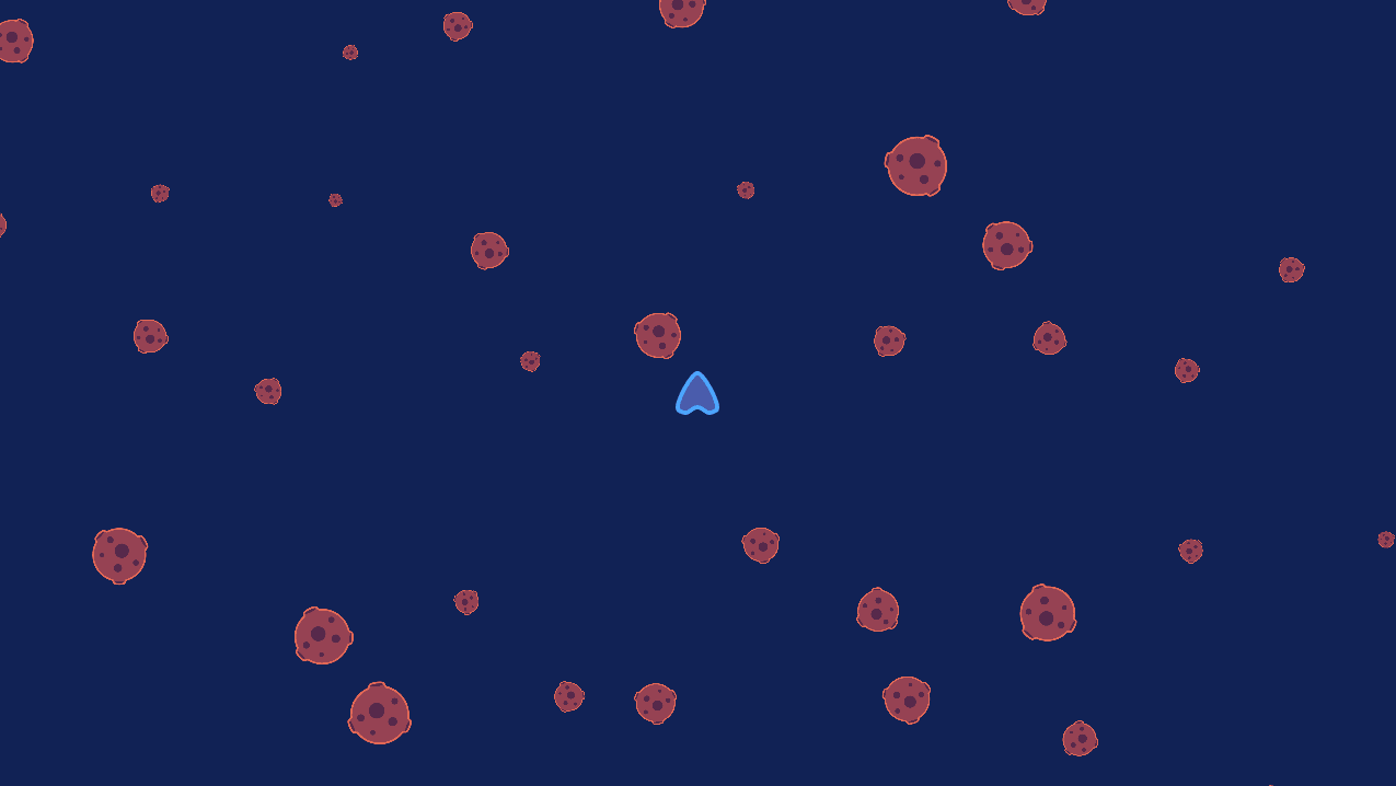 Asteroid field generated with blue noise