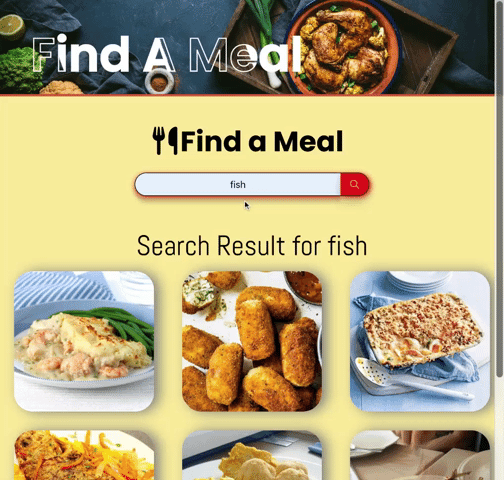A user is provided with a Popup Modal with a close button on right side. Modals shows the meal tile, image, ingredients, instructions and nutritional values