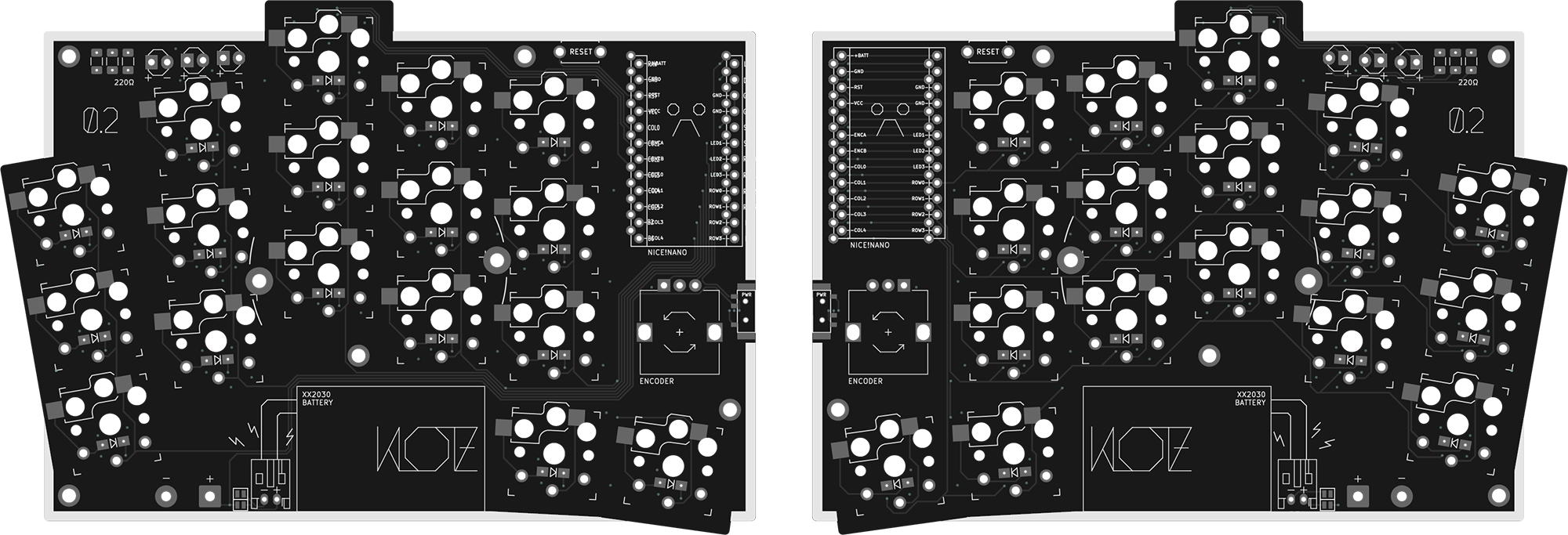 KLOTZ split keyboard, from the project README