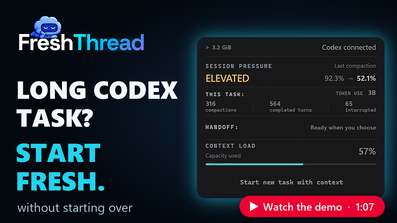 Watch the FreshThread demo on YouTube (1:07)