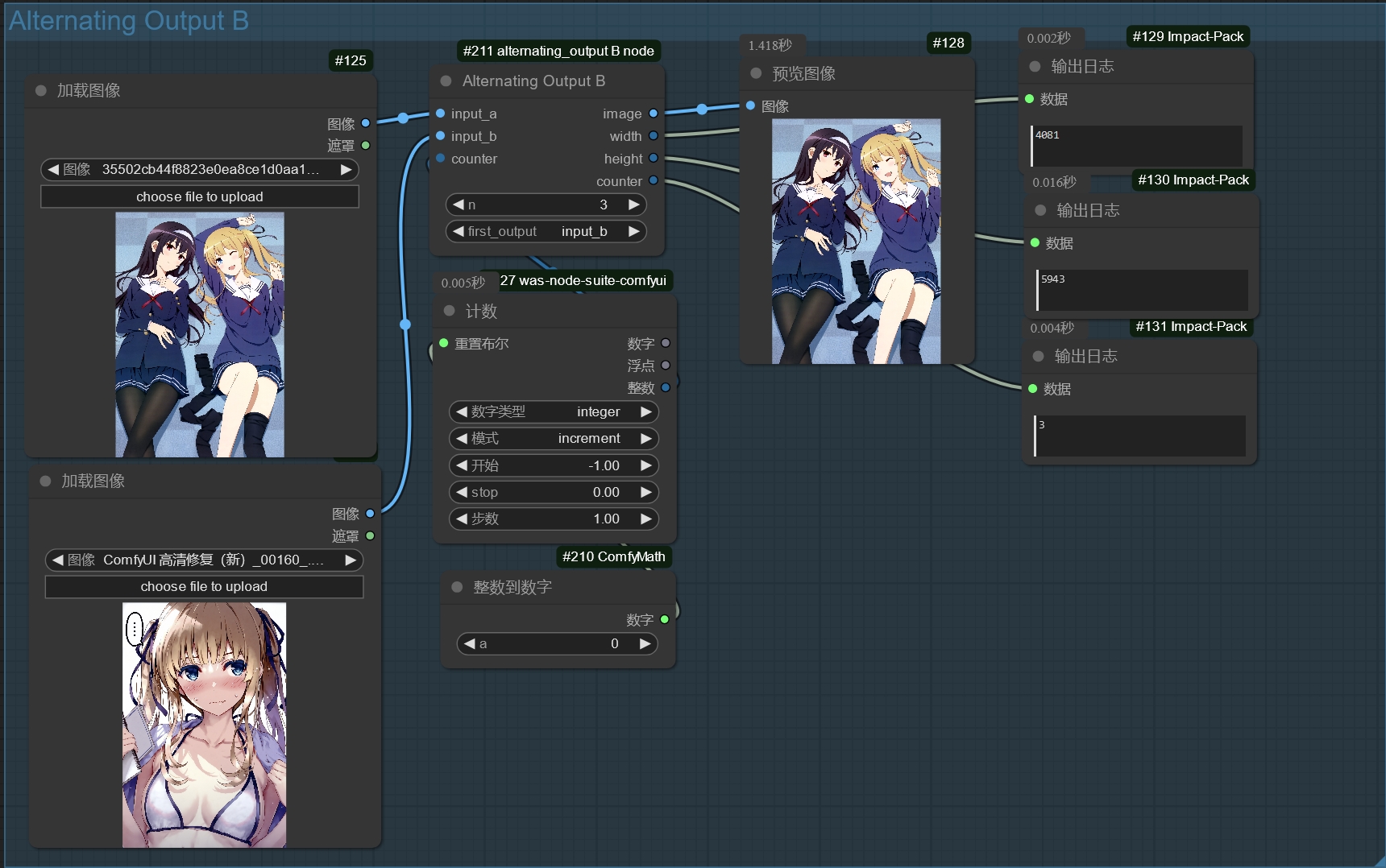 workflow example1(nodes 6 unreset mode)