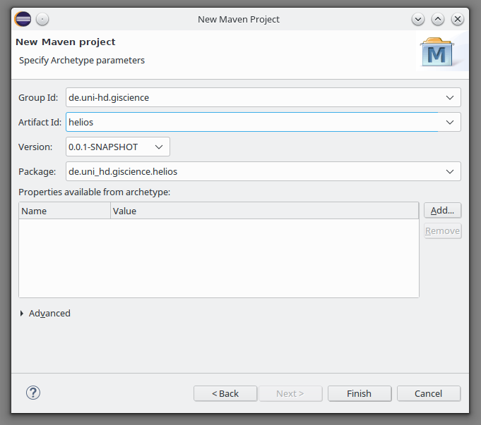 Maven project settings