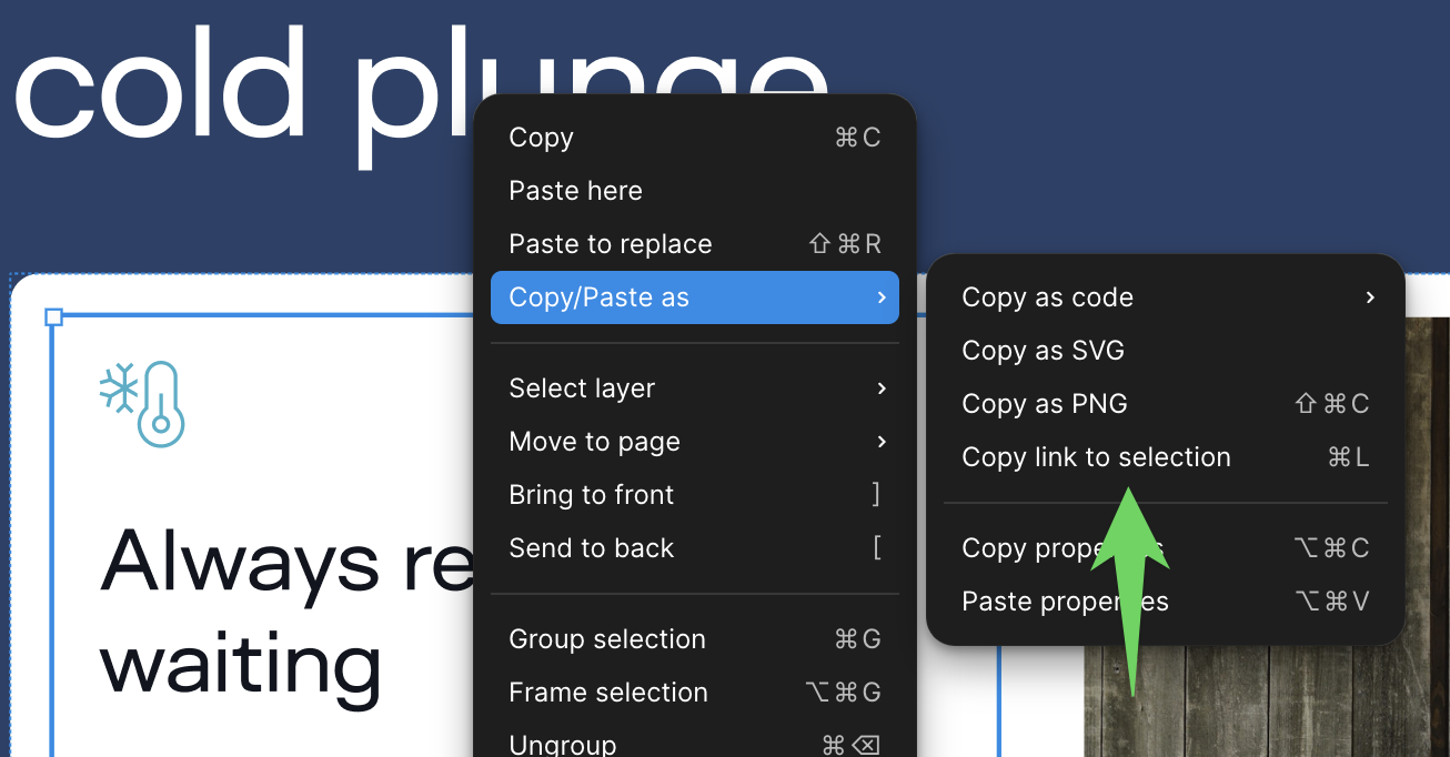 Copy link to Figma selection by right clicking