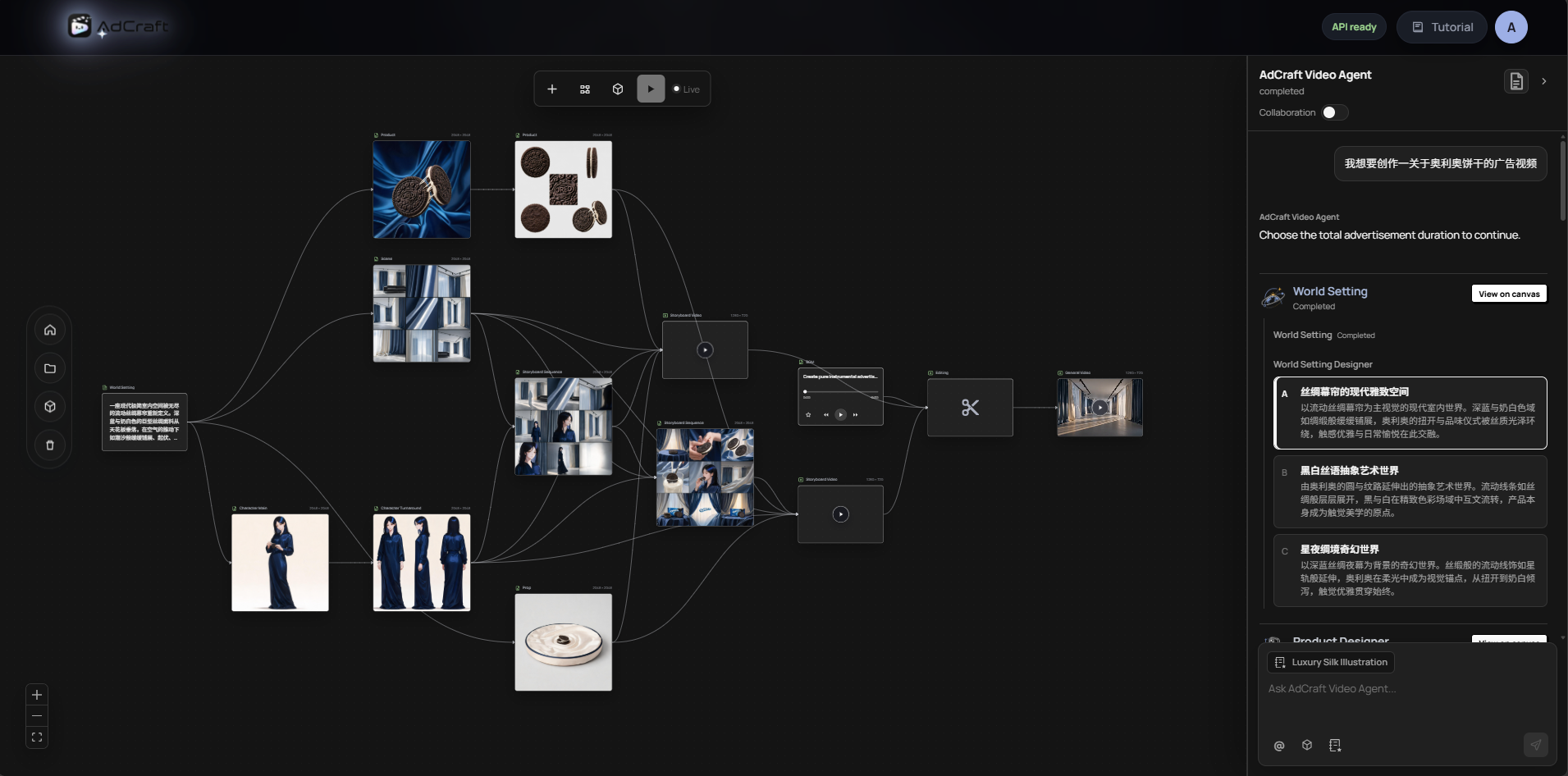 AdCraft Agent Canvas Workflow