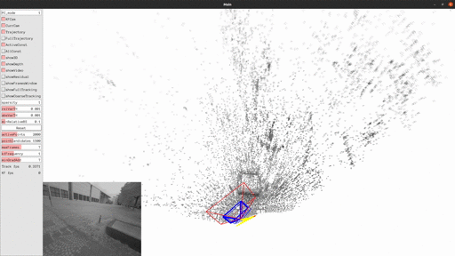 Animation showing the beginning of a sucessfully running LDSO implementation