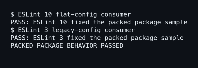 Packed package behavior