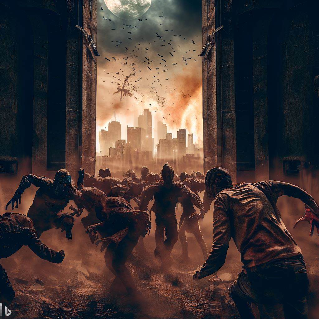 Zombies breaching the last city