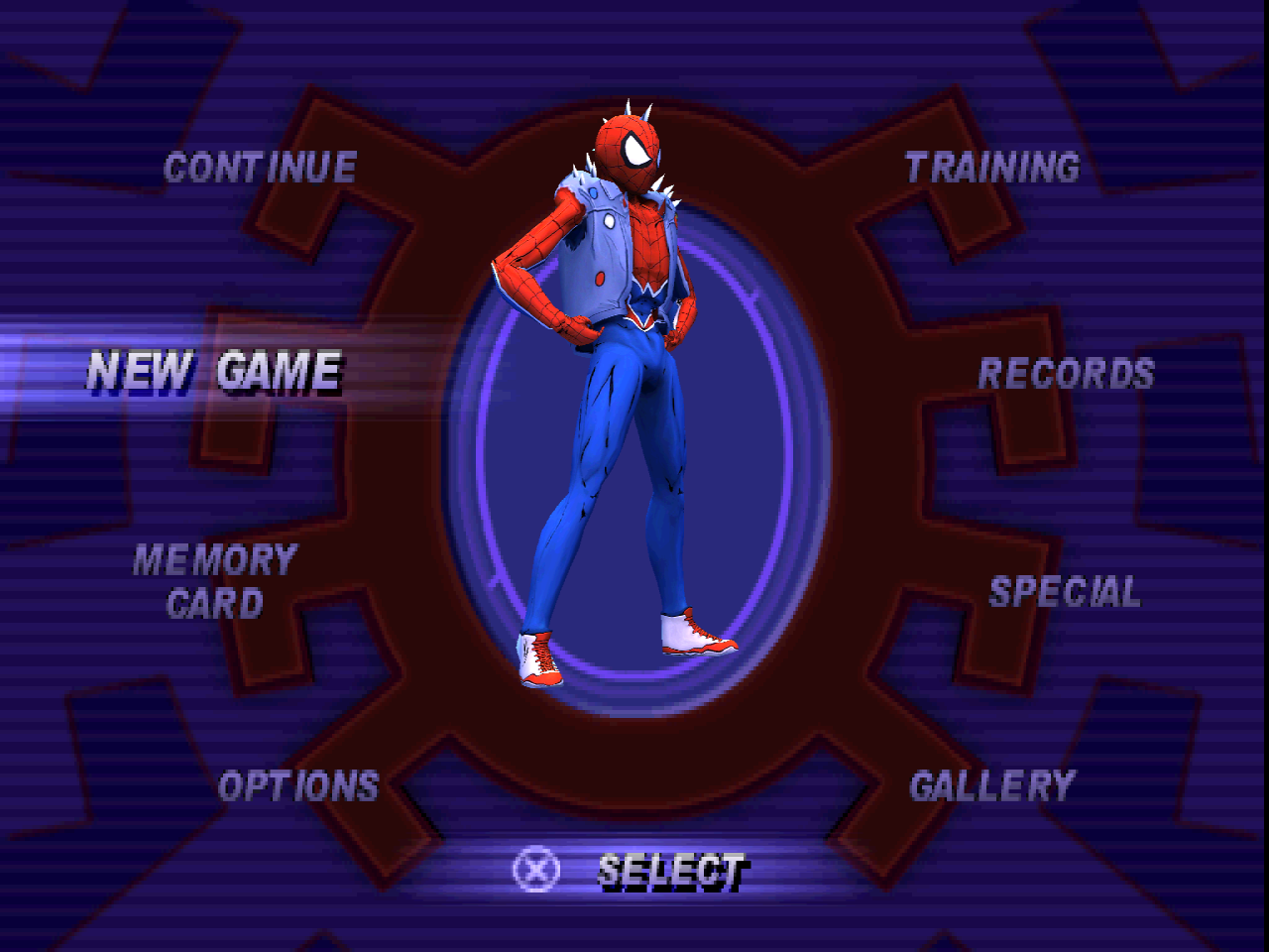 Spider-Punk custom model in the Spider-Man main menu