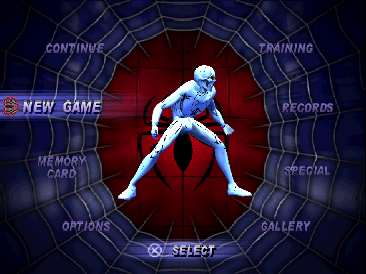 Ghost Spider custom model in the Spider-Man 2: Enter Electro main menu