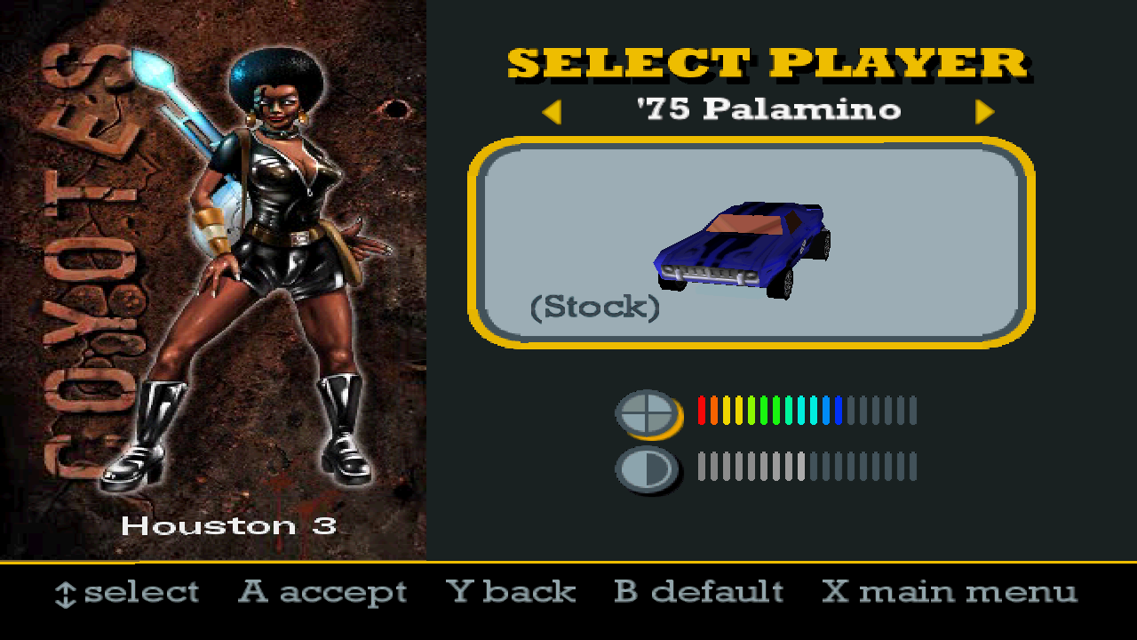 Houston's original Vigilante 8 Palomino with custom blue paint