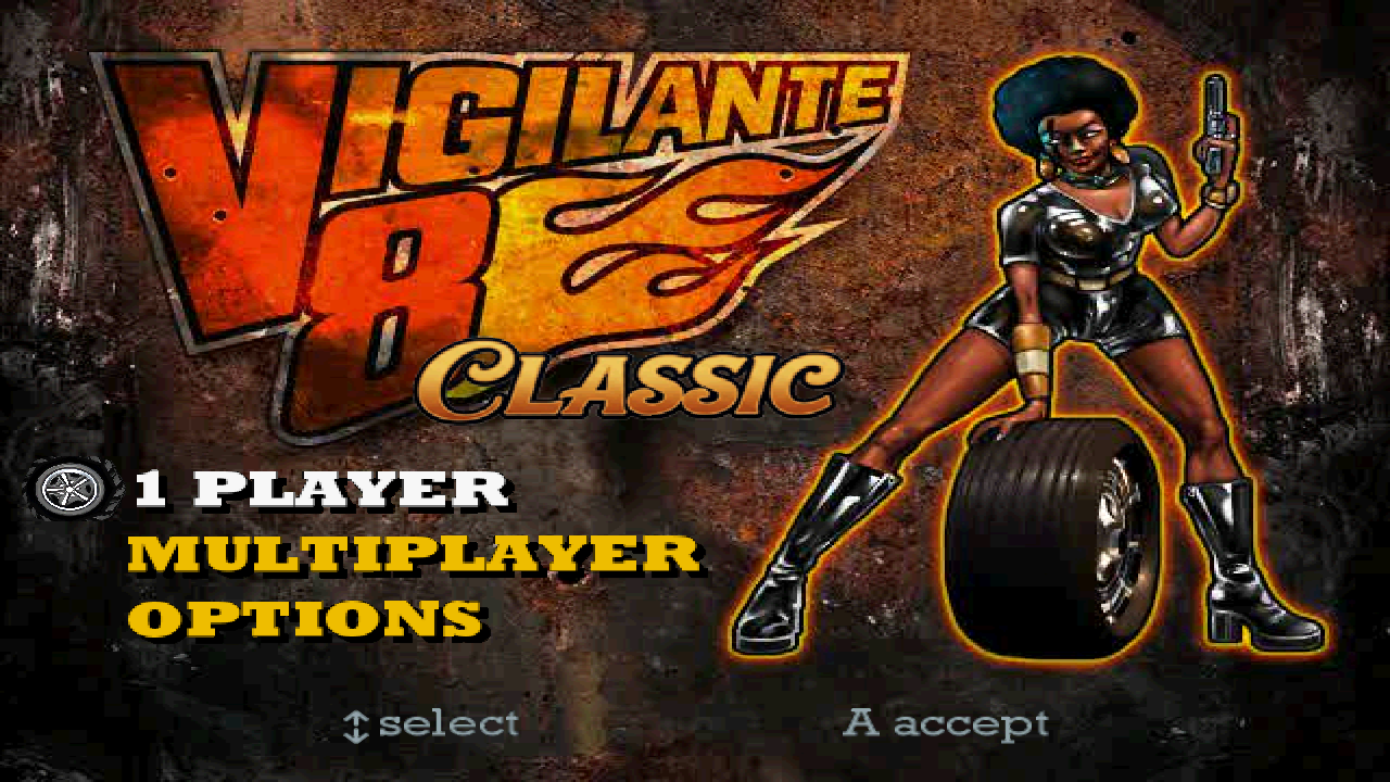 Vigilante 8: 2nd Offense main menu