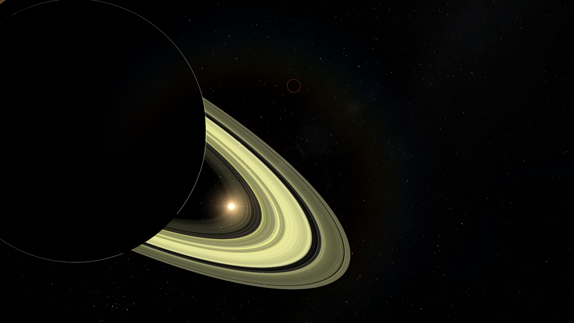 Saturn with Titan from behind