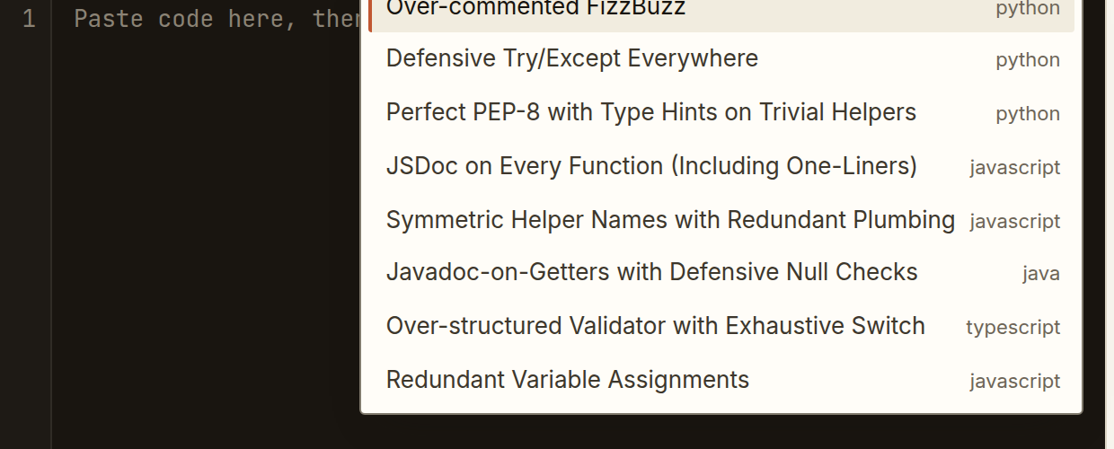 The example picker