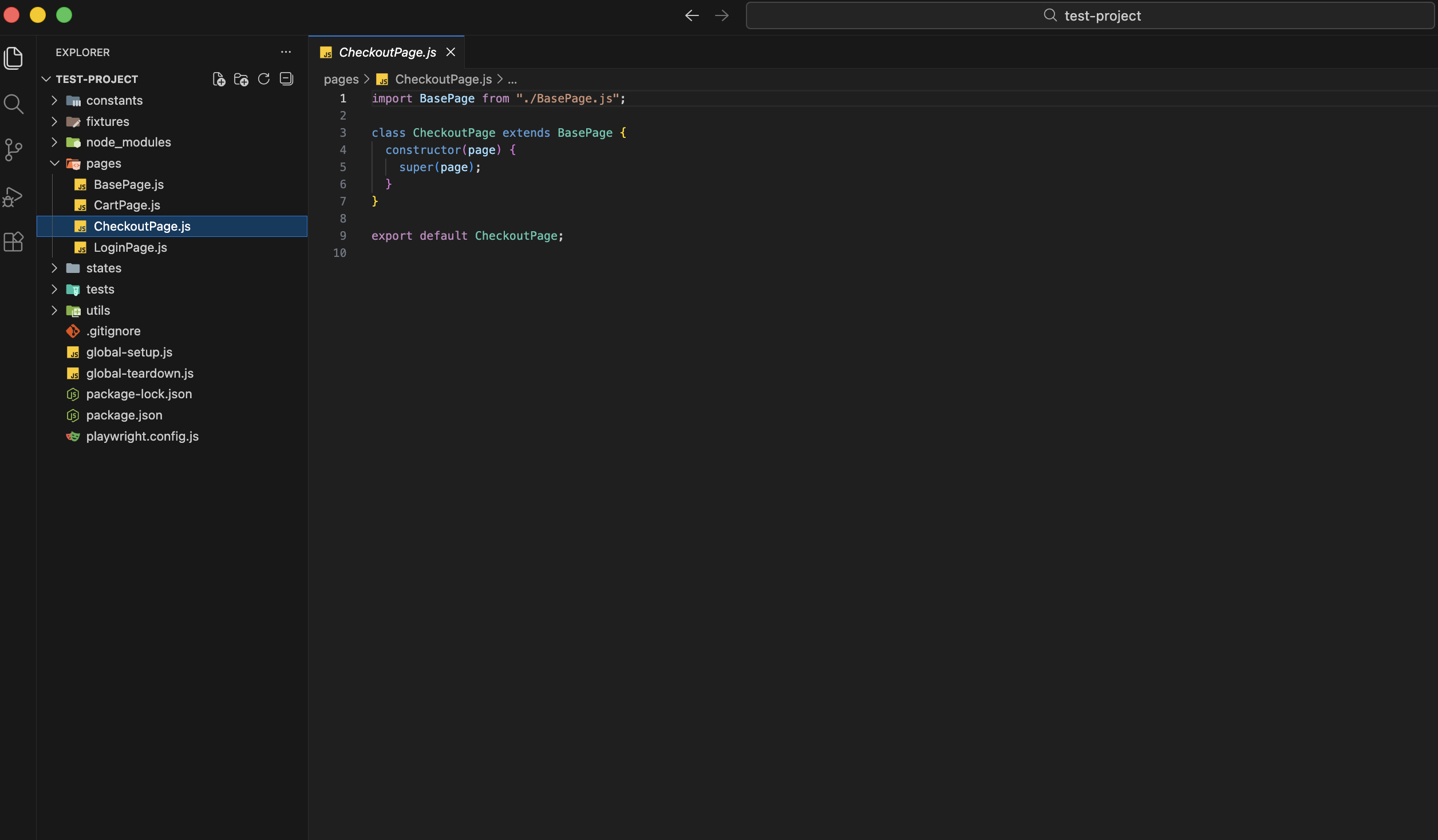 JavaScript based output created page example