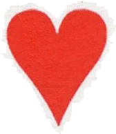 Corazón rojo recortado
