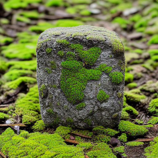An image of an ancient mossy stone