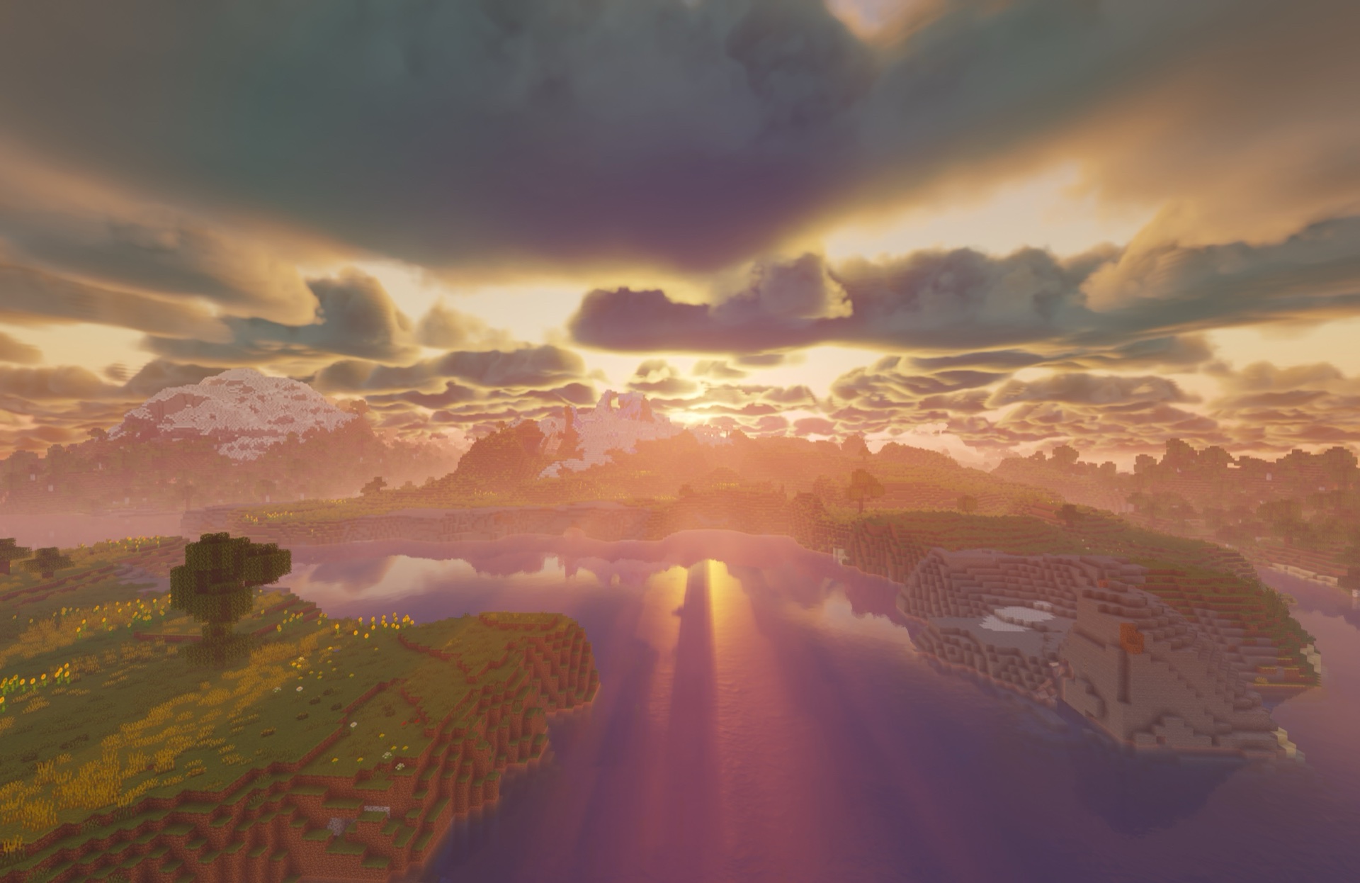 Sunset over the lake