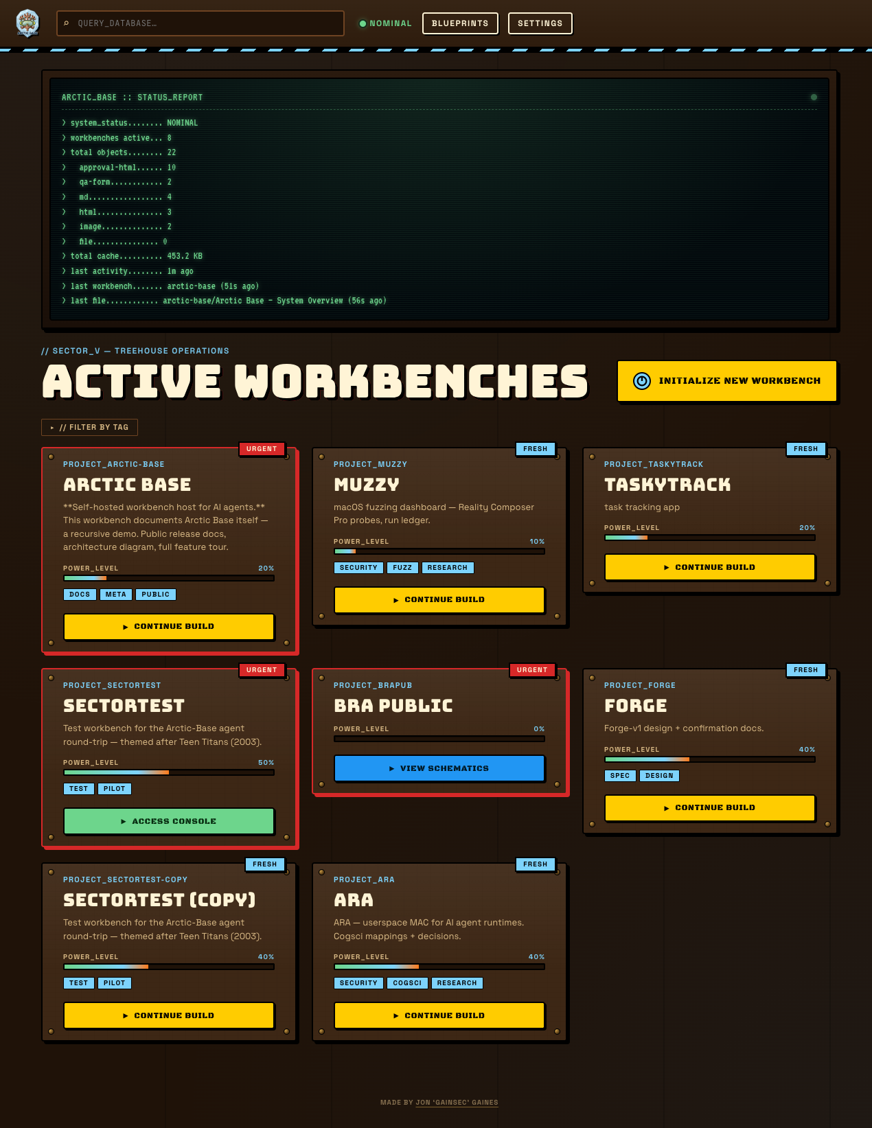 ArcticBase agent workbench