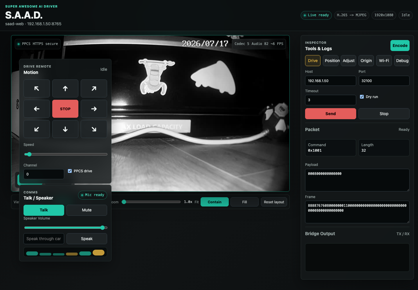 Super Awesome AI Driver live camera-car dashboard