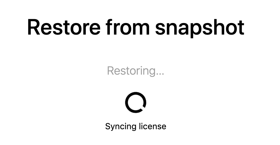 Restoring snapshot