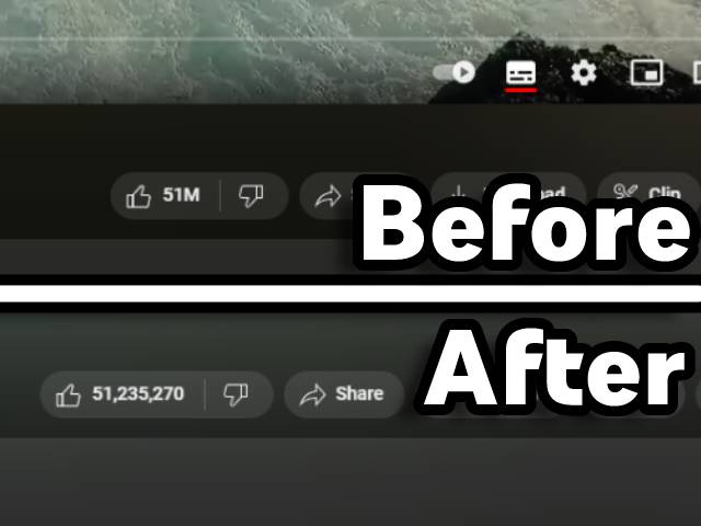 A picture showing the difference on a video without the extension and with the extension