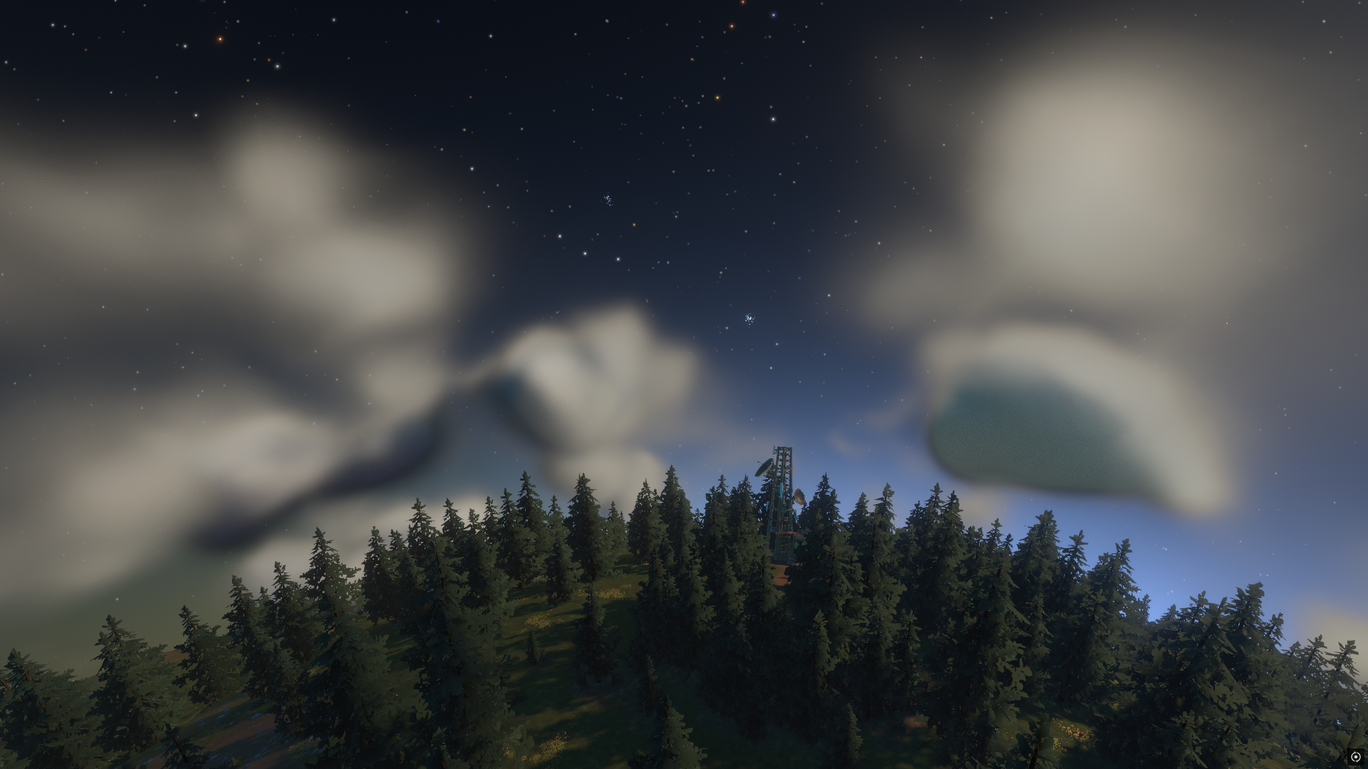 Timber Hearth with Trees on its surface with clouds above