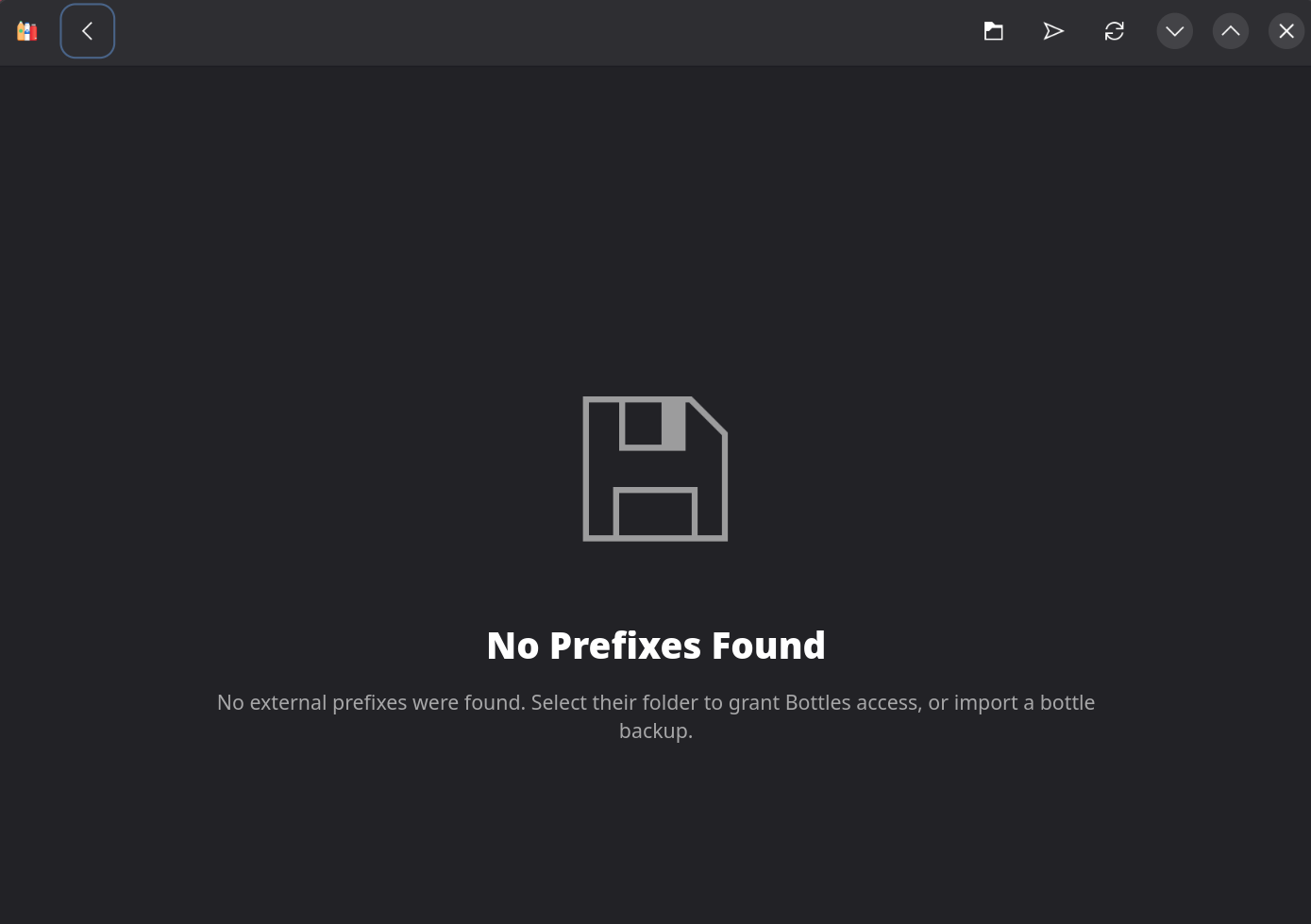No prefixes found, import is backup only