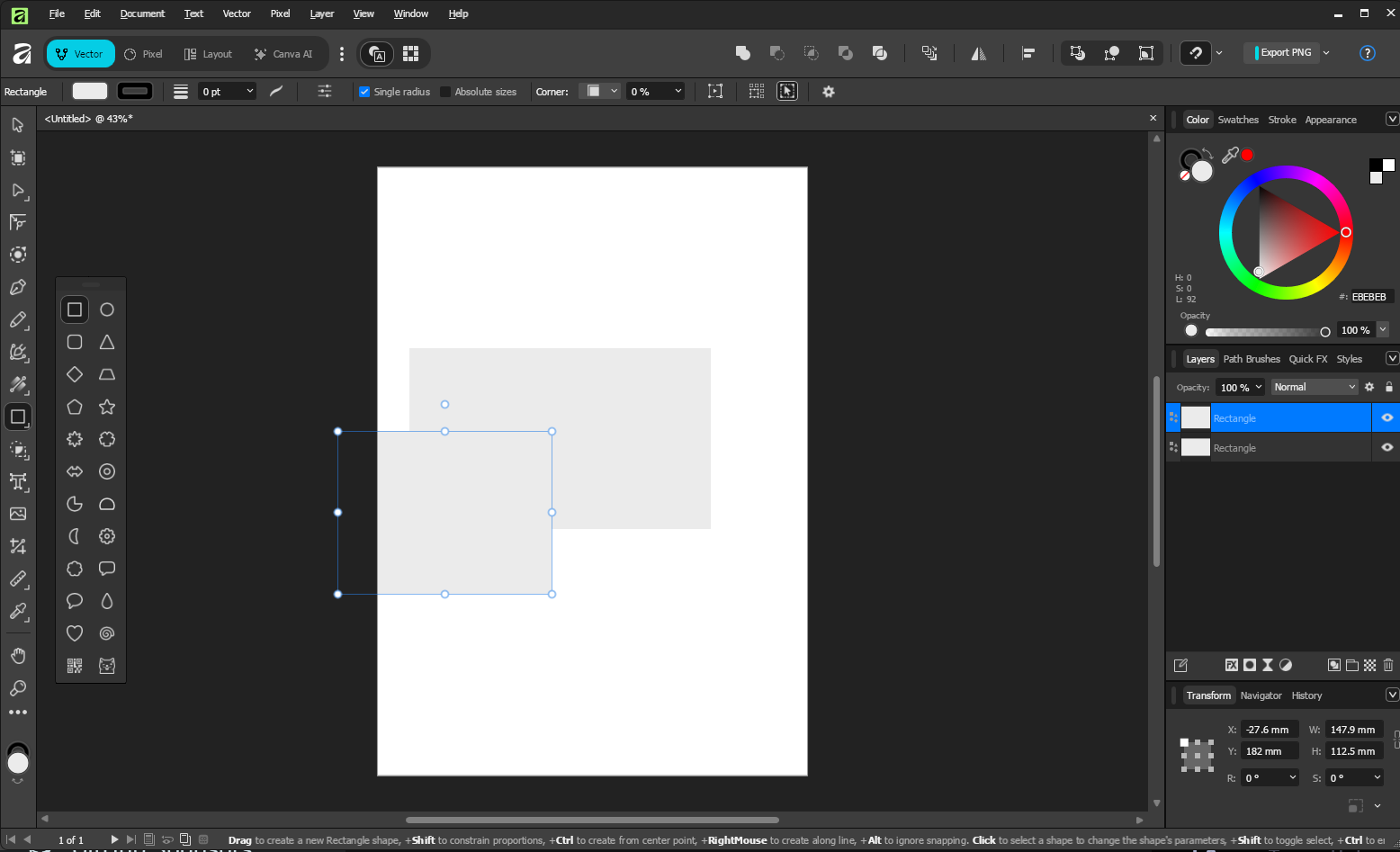 Affinity editing session via Heroic