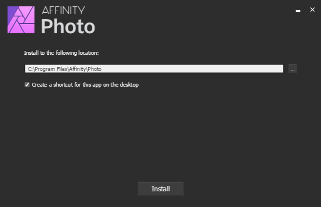 Affinity installer running under Wine