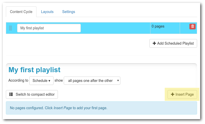 Initial Configuration Interface