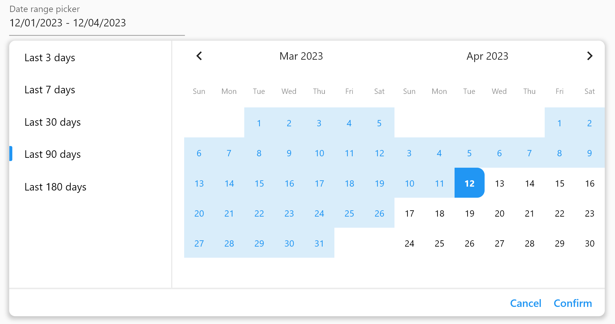 Date Range Picker