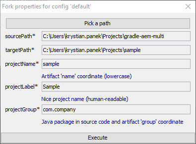 Fork Props Dialog