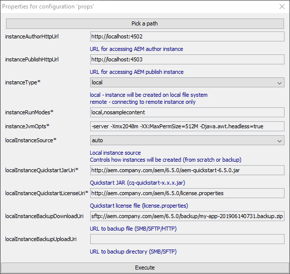 Fork Props Dialog