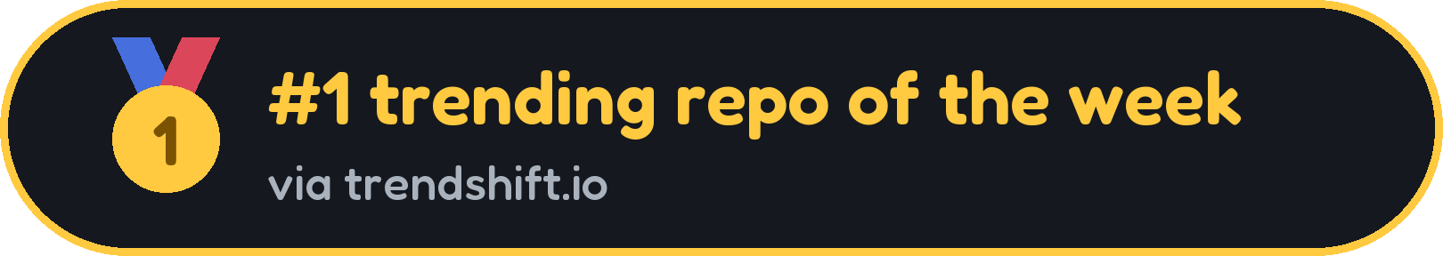 #1 trending repo of the week, via trendshift.io