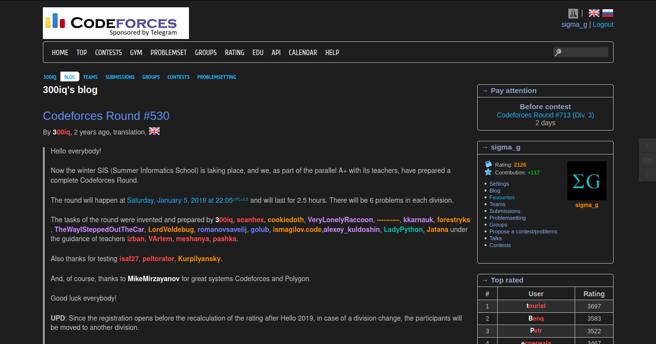 screenshot of home page