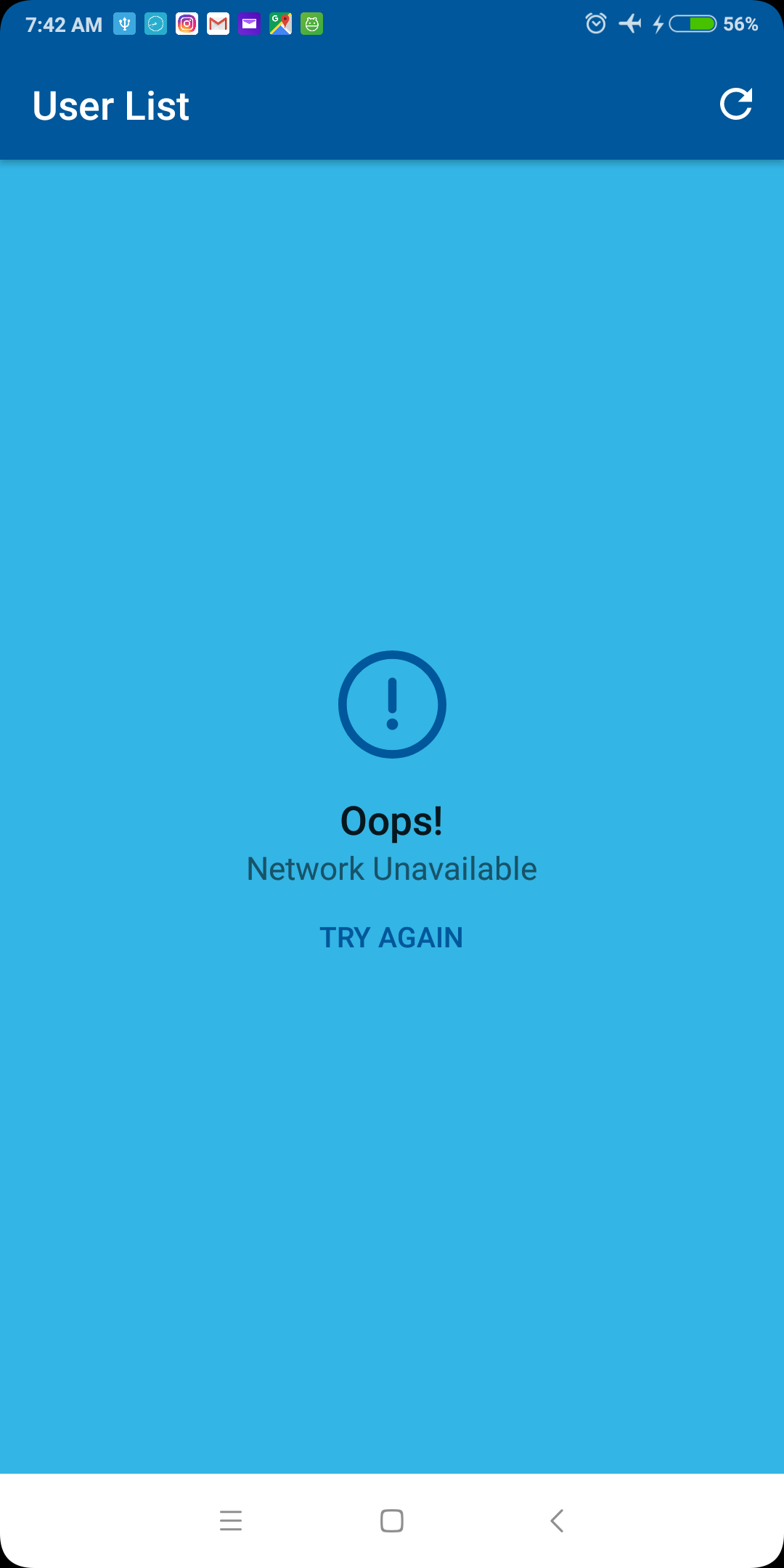 Network Unavailable