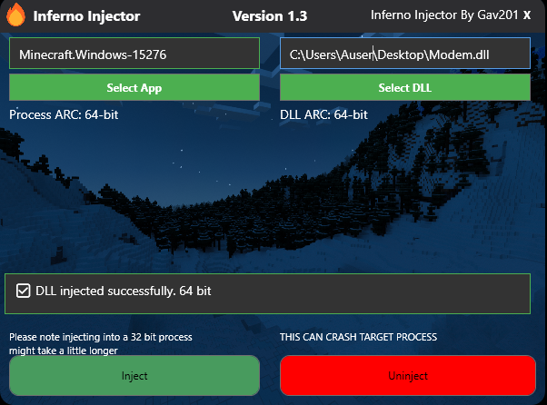 GitHub - Gav2011/InfernoInjector: An uwp 32bit and 64 bit dll injector ...