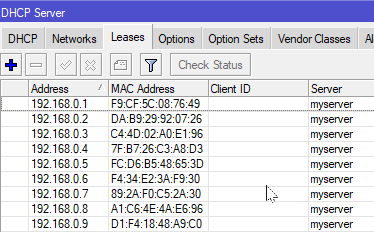 Showing All Imported Mikrotik Leases