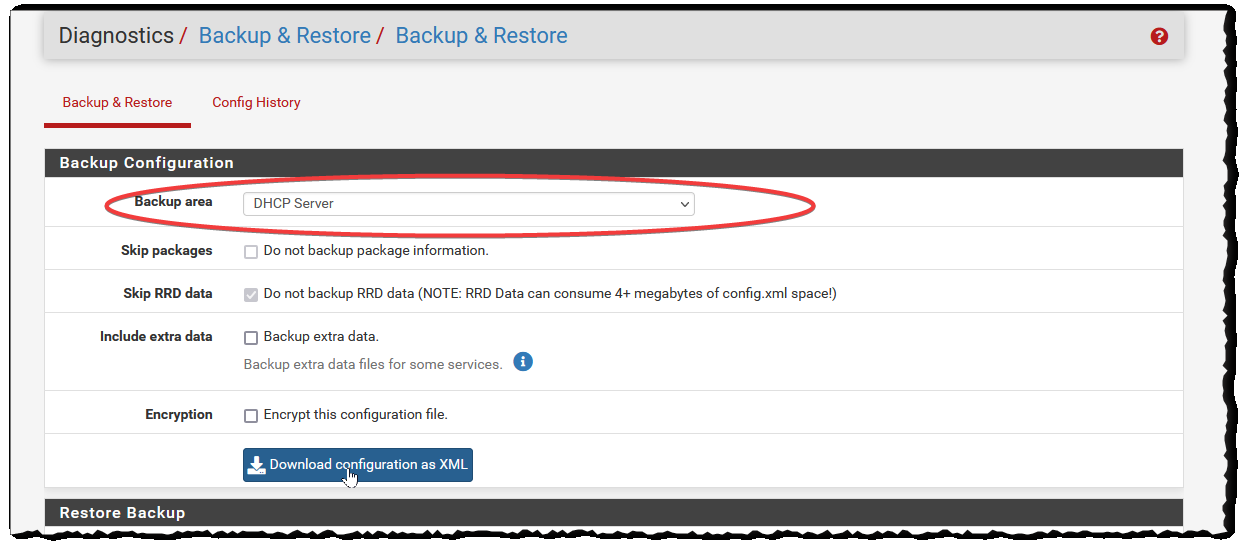 Backing up static leases