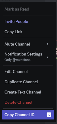Discord Channel Menu