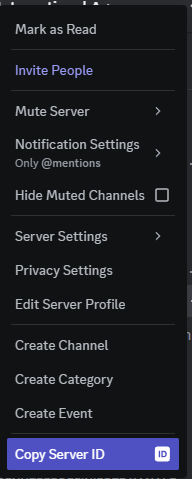Discord Server Menu