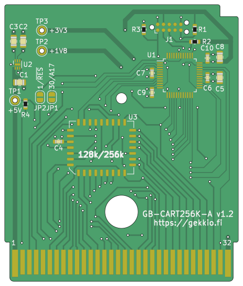 GB-CART256K-A v1.2 KiCad render