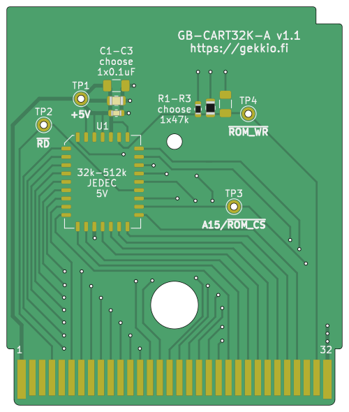 GB-CART32K-A v1.1 KiCad render