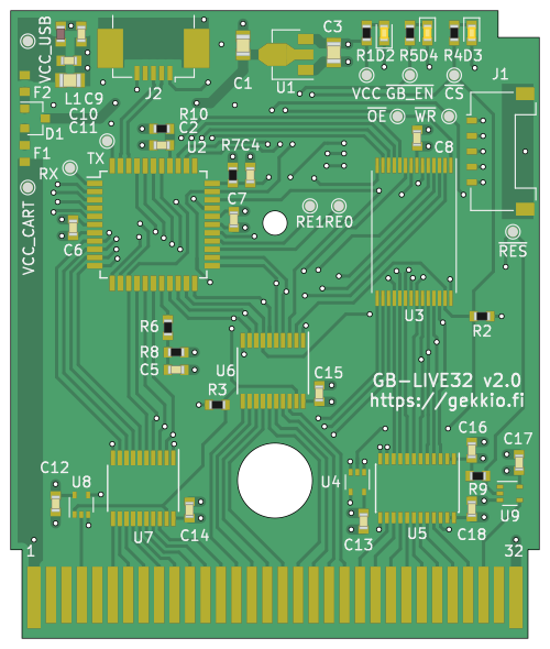 GB-LIVE32 v2.0 KiCad render