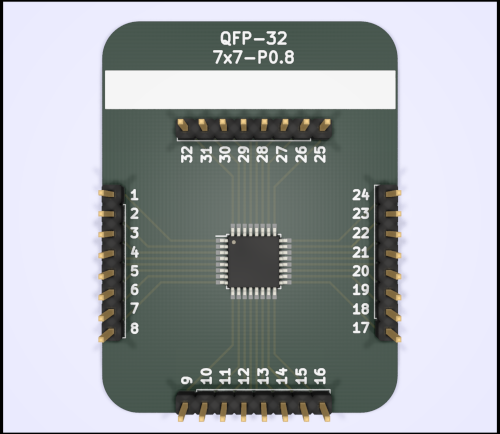 BRK-QFP-32-7x7-P0.8 v1.0 KiCad 3D view