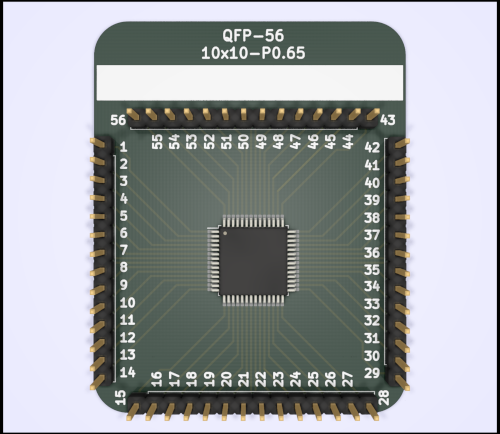 BRK-QFP-56-10x10-P0.65 v1.0 KiCad 3D view